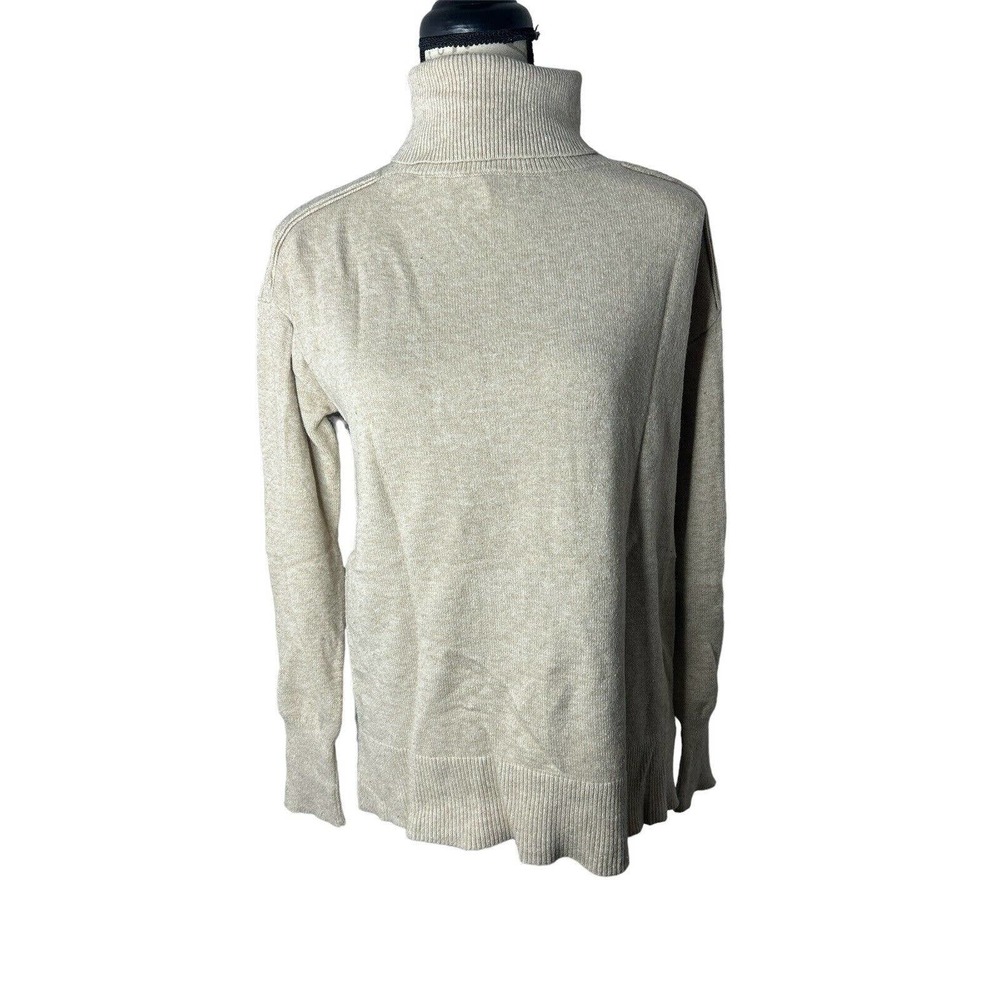 Evereve Women Beige‎ Turtleneck Knit Sweater Size Small